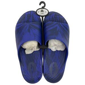 Recover by Anywhere Vibe Slip Resistant Blue Slides Slip on Sandals Womens 11